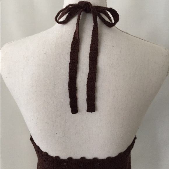 Moda International Brown halter top.  Sz XS.  EUC - Picture 6 of 7